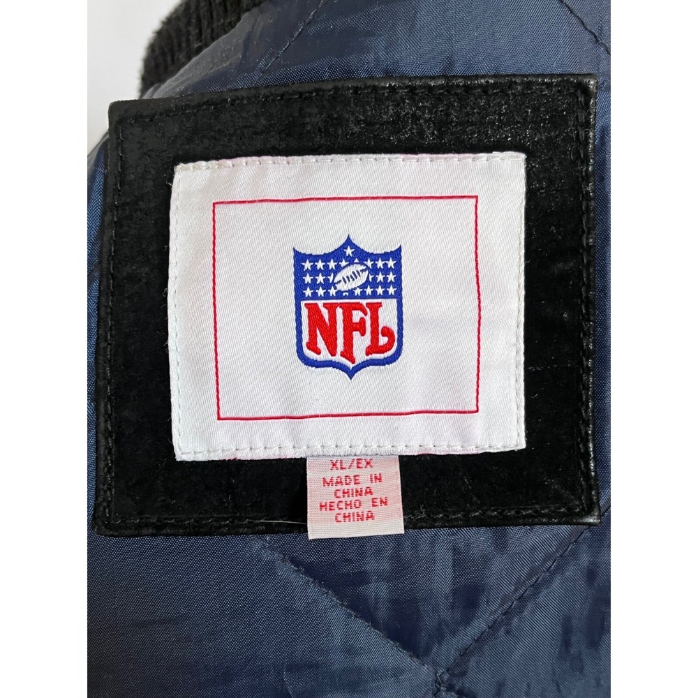 Vintage NFL Seattle Seahawks Jacket Suede Leather Bomber Full‎ Zip Mens XL - Picture 4 of 13